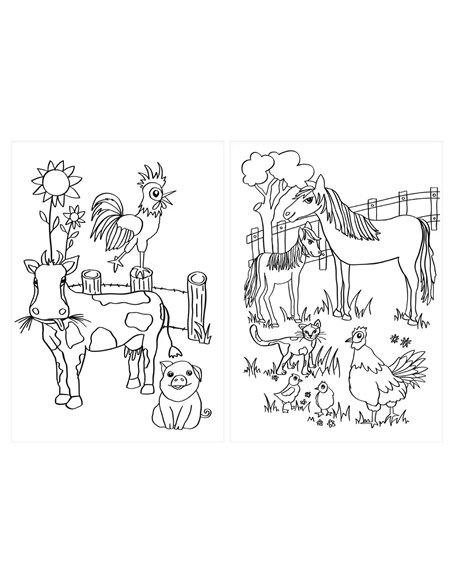 Carte pentru activitati creative cu stickere A4 Pelikan 32 file, Farm