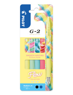 PWLT467069,Set rollere cu gel Pilot G2 Flow 0.7 mm cu click 4 culori