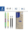 PFLW464518,Flow pack 2 rollere cu gel Pilot G2 Flow galben si verde 0.7 mm + 2 rezerve negre