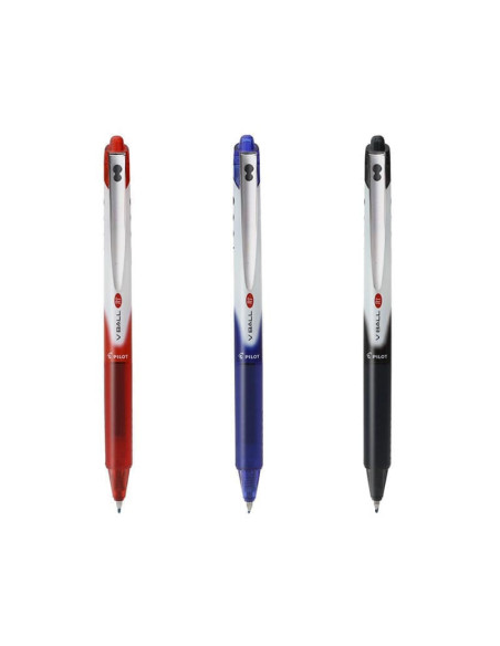 PBLRT-VB5-L-P,Set 12 rollere Pilot V-ball RT 0.5 mm cu click albastru