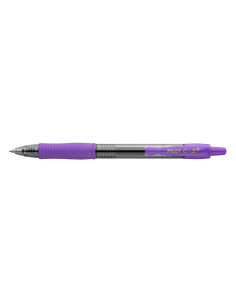 PBL-G2-7V-P,Set 12 rollere cu gel Pilot Begreen G-2+ diverse culori 0.7 mm cu click violet