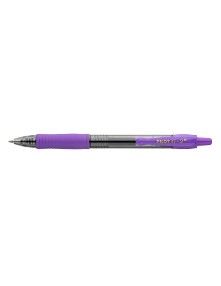 PBL-G2-7V-P,Set 12 rollere cu gel Pilot Begreen G-2+ diverse culori 0.7 mm cu click violet