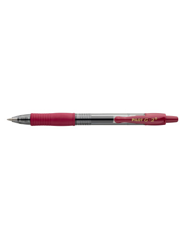 PBL-G2-7DR-P,Set 12 rollere cu gel Pilot Begreen G-2+ diverse culori 0.7 mm cu click rosu inchis