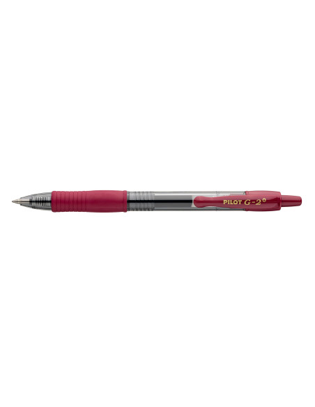 PBL-G2-7DR-P,Set 12 rollere cu gel Pilot Begreen G-2+ diverse culori 0.7 mm cu click rosu inchis