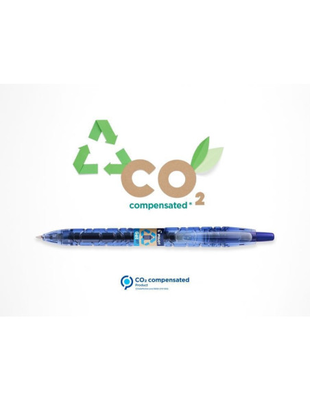 PBL-B2P-7G-BG-P,Set 10 rollere cu gel Pilot B2P Begreen diverse culori 0.7 mm cu click verde