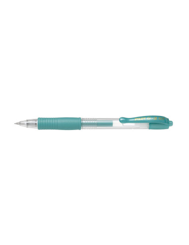 PBL-G2-7M-G-P,Set 12 rollere cu gel Pilot G-2 culori metalice 0.7 mm cu click verde