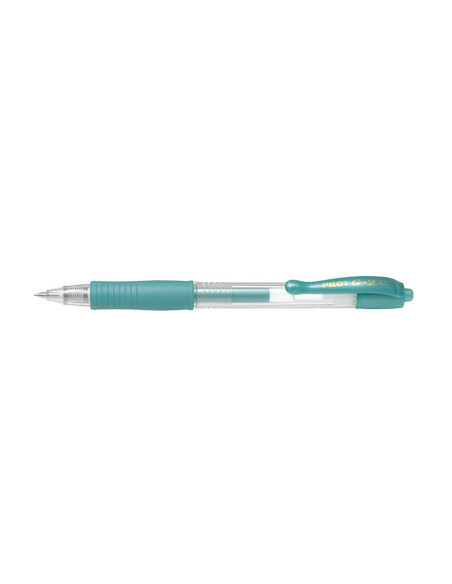PBL-G2-7M-G-P,Set 12 rollere cu gel Pilot G-2 culori metalice 0.7 mm cu click verde