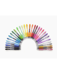PBL-G2-7M-GD-P,Set 12 rollere cu gel Pilot G-2 culori metalice 0.7 mm cu click auriu 2