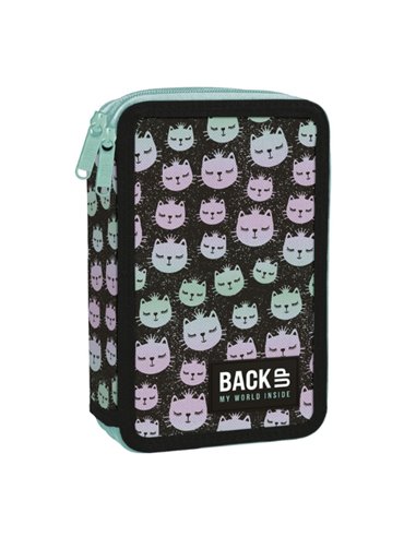 Penar echipat cu 2 fermoare Derform BackUP 5 DW 06, Motiv Black cat