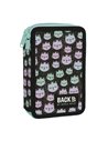Penar echipat cu 2 fermoare Derform BackUP 5 DW 06, Motiv Black cat