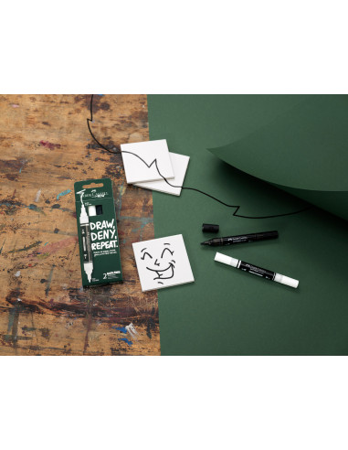 FC186011,Blister 2 markere acrilice multimark alb-negru faber-castell