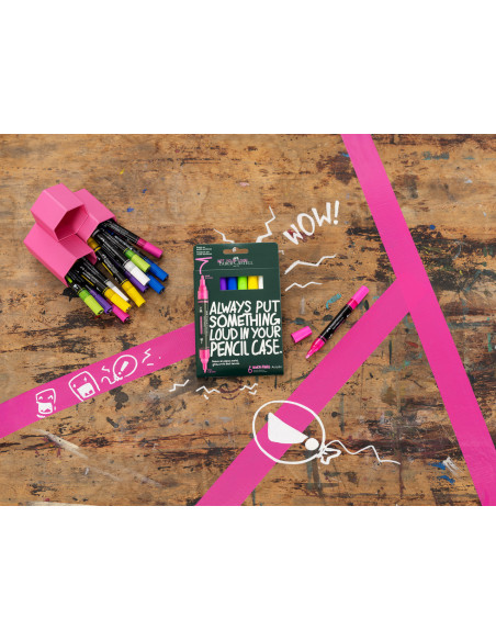 FC186009,Blister 6 markere acrilice multimark culori intense faber-castell