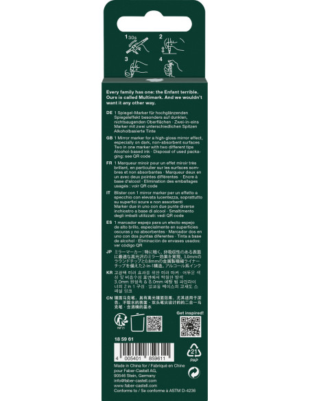 FC185961,Blister marker acrilic multimark cul. 551 efect oglinda faber-castell