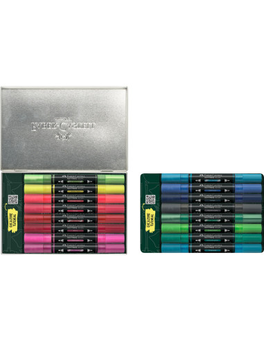 FC186016,Markere acrilice multimark cutie metal 16 bucati kicks faber-castell