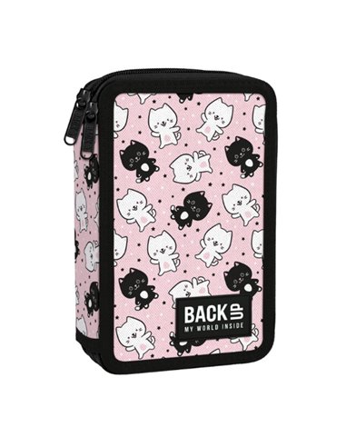 Penar echipat cu 2 fermoare Derform BackUP 6 DW 32, Motiv Pink Kitties