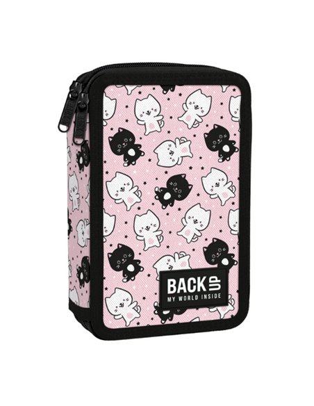 Penar echipat cu 2 fermoare Derform BackUP 6 DW 32, Motiv Pink Kitties