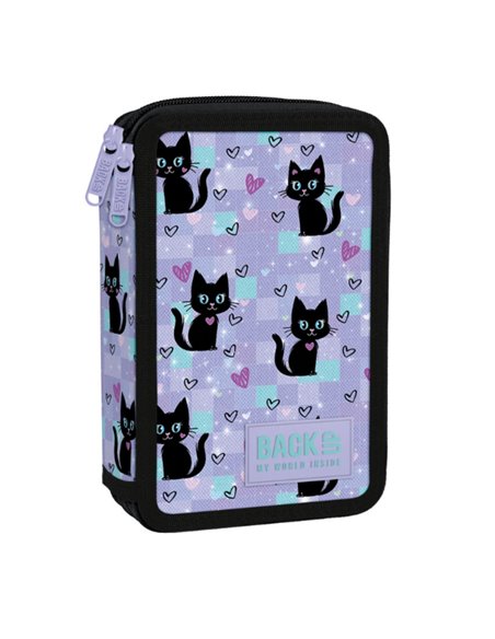 Penar echipat cu 2 fermoare Derform BackUP 7 DW 16, Motiv Magic cats