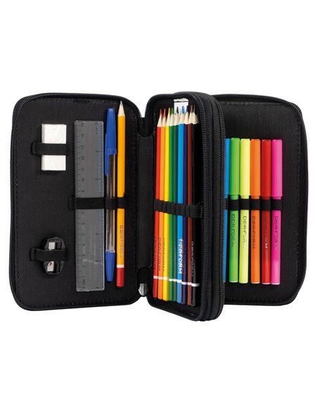 Penar echipat cu 2 fermoare Derform BackUP 7 DW 16, Motiv Magic cats