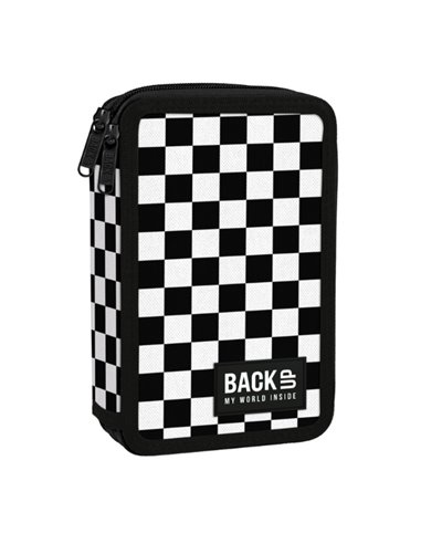 Penar echipat cu 2 fermoare Derform BackUP 7 DW 94, Motiv Tabla Sah