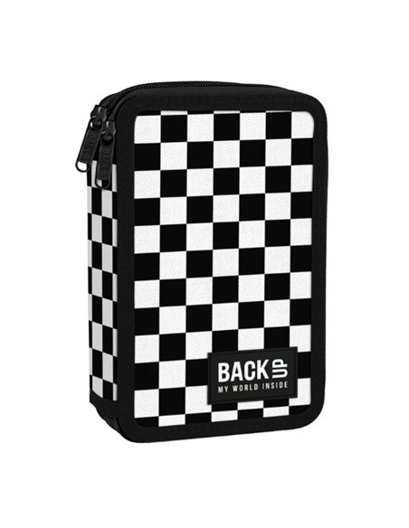 Penar echipat cu 2 fermoare Derform BackUP 7 DW 94, Motiv Tabla Sah