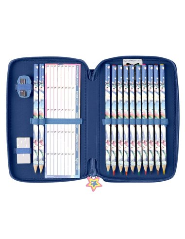 Penar echipat cu 2 fermoare Derform PWDJR16, Motiv Unicorn 16