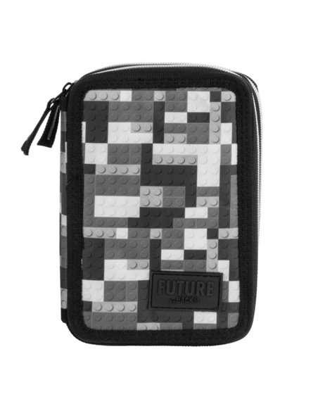 Penar echipat cu 2 fermoare Derform BackUP DF 38, Motiv Pixel Blocks