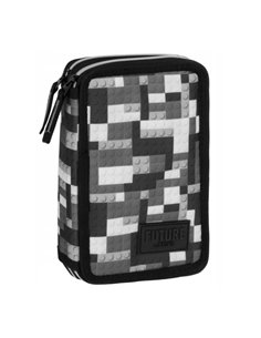 Penar echipat cu 2 fermoare Derform BackUP DF 38, Motiv Pixel Blocks