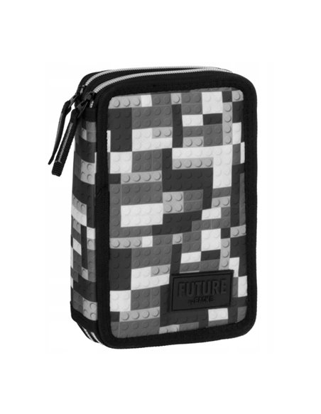 Penar echipat cu 2 fermoare Derform BackUP DF 38, Motiv Pixel Blocks