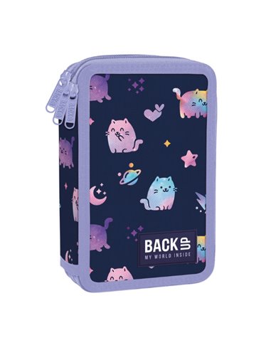 Penar echipat cu 3 fermoare Derform BackUP 7 EW 25, Motiv violet kittens