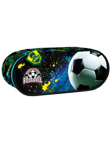 Penar etui cu 1 fermoar si o clapa interioara Derform P1API20, Motiv Football