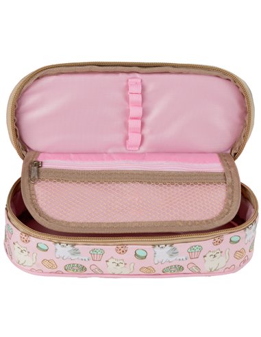 Penar etui cu 1 fermoar si o clapa interioara Derform Cleo&Frank P1ACF45, Motiv sweet heart