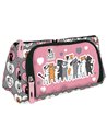 Penar etui  cu 2 fermoare Derform Cleo&Frank PKCF39, Motiv cats