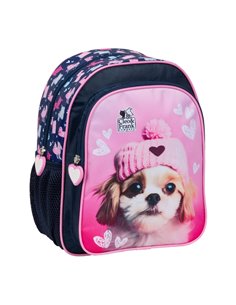 Ghiozdan gradinita cu 2 fermoare Derform Cleo&Frank 42, Motiv cute dog