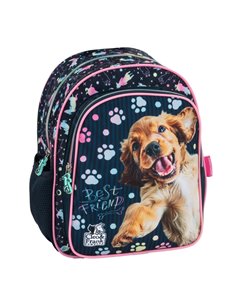 Ghiozdan gradinita cu 2 fermoare Derform Cleo&Frank 44, Motiv best friend (Dog)