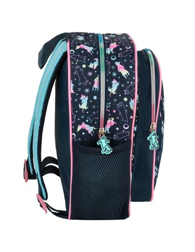 Ghiozdan gradinita cu 2 fermoare Derform Cleo&Frank 44, Motiv best friend (Dog)