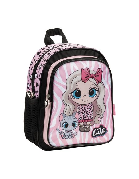 Ghiozdan gradinita cu 2 fermoare Derform PL11BF10, Motiv best friends 10