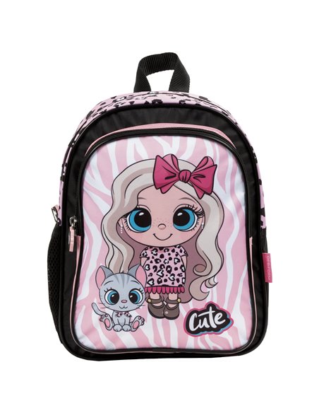 Ghiozdan gradinita cu 2 fermoare Derform PL11BF10, Motiv best friends 10