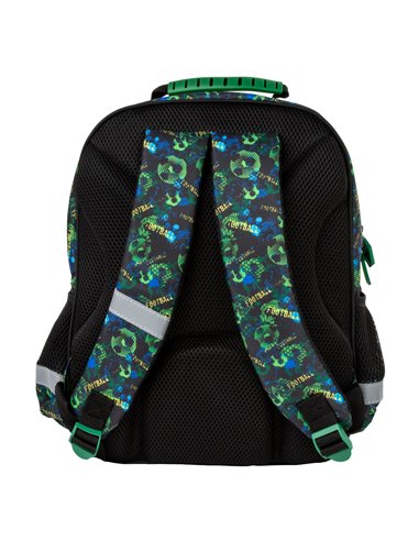 Ghiozdan scoala Derform PL15BPI20, 3 fermoare, 38 x 28 x 16 cm, Motiv football