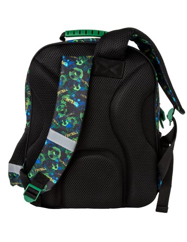 Ghiozdan scoala Derform PL15BPI20, 3 fermoare, 38 x 28 x 16 cm, Motiv football