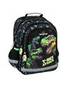 Ghiozdan scoala Derform PL15BDN20, 3 fermoare, 38 x 28 x 16 cm, Motiv T-TEX attack