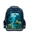 Ghiozdan scoala Derform PL15BDN19, 3 fermoare, 38 x 28 x 18 cm, Motiv dinozauri