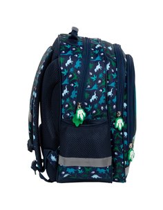 Ghiozdan scoala Derform PL15BDN19, 3 fermoare, 38 x 28 x 18 cm, Motiv dinozauri 2