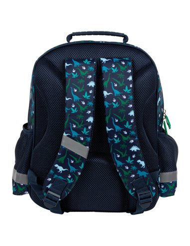 Ghiozdan scoala Derform PL15BDN19, 3 fermoare, 38 x 28 x 18 cm, Motiv dinozauri