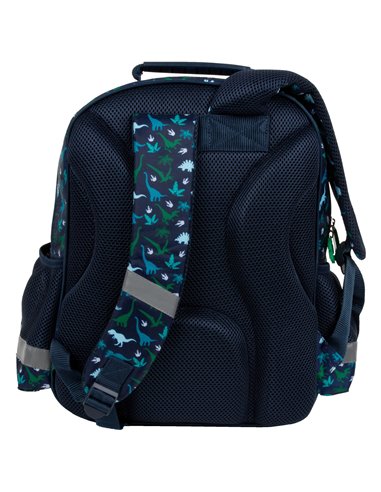 Ghiozdan scoala Derform PL15BDN19, 3 fermoare, 38 x 28 x 18 cm, Motiv dinozauri