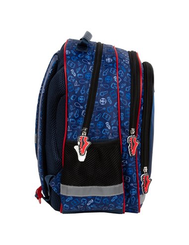 Ghiozdan scoala Derform PL15BPI19, 3 fermoare, 38 x 28 x 18 cm, Motiv football