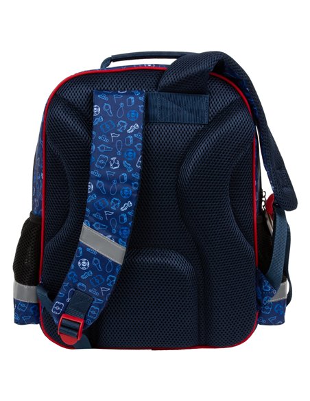 Ghiozdan scoala Derform PL15BPI19, 3 fermoare, 38 x 28 x 18 cm, Motiv football