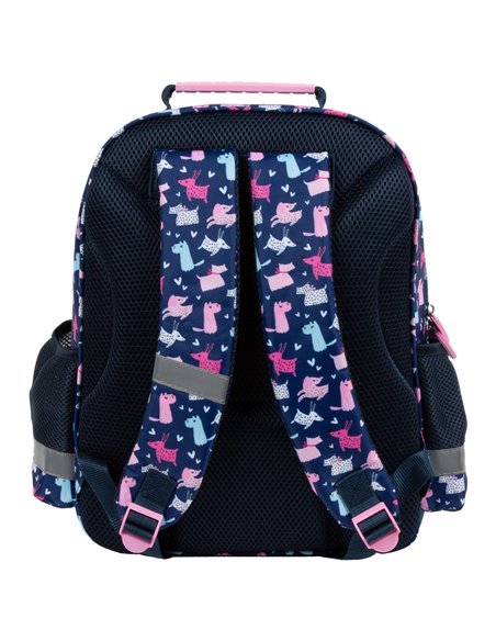 Ghiozdan scoala Derform Cleo&Frank PL15BCF42, 3 fermoare, 38 x 28 x 18 cm, Motiv sweet heart