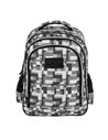 Ghiozdan scoala Derform BackUP, 3 fermoare, 38 x 28 x 16 cm, Motiv Pixel Blocks
