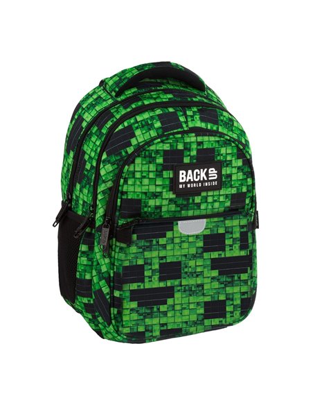 Ghiozdan scoala Derform BackUP PLB7P64, 4 fermoare, 39x27x20 cm, Pixel gaming