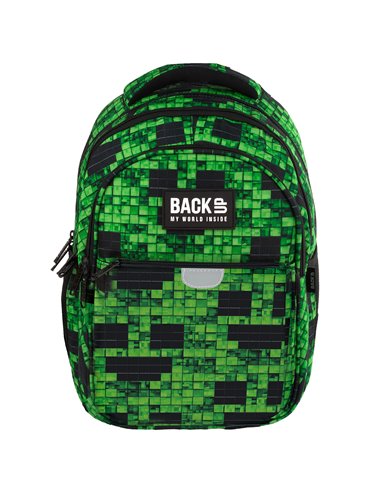 Ghiozdan scoala Derform BackUP PLB7P64, 4 fermoare, 39x27x20 cm, Pixel gaming